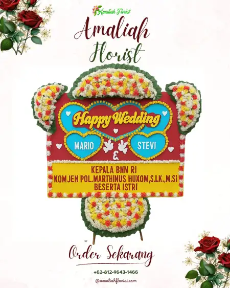 Papan Bunga Pernikahan Haurseah